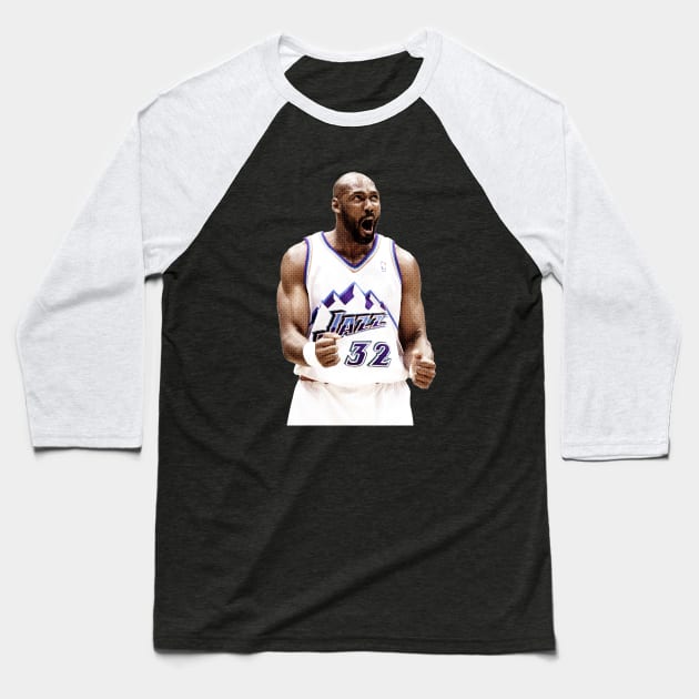 Karl Malone Baseball T-Shirt by MucisianArt